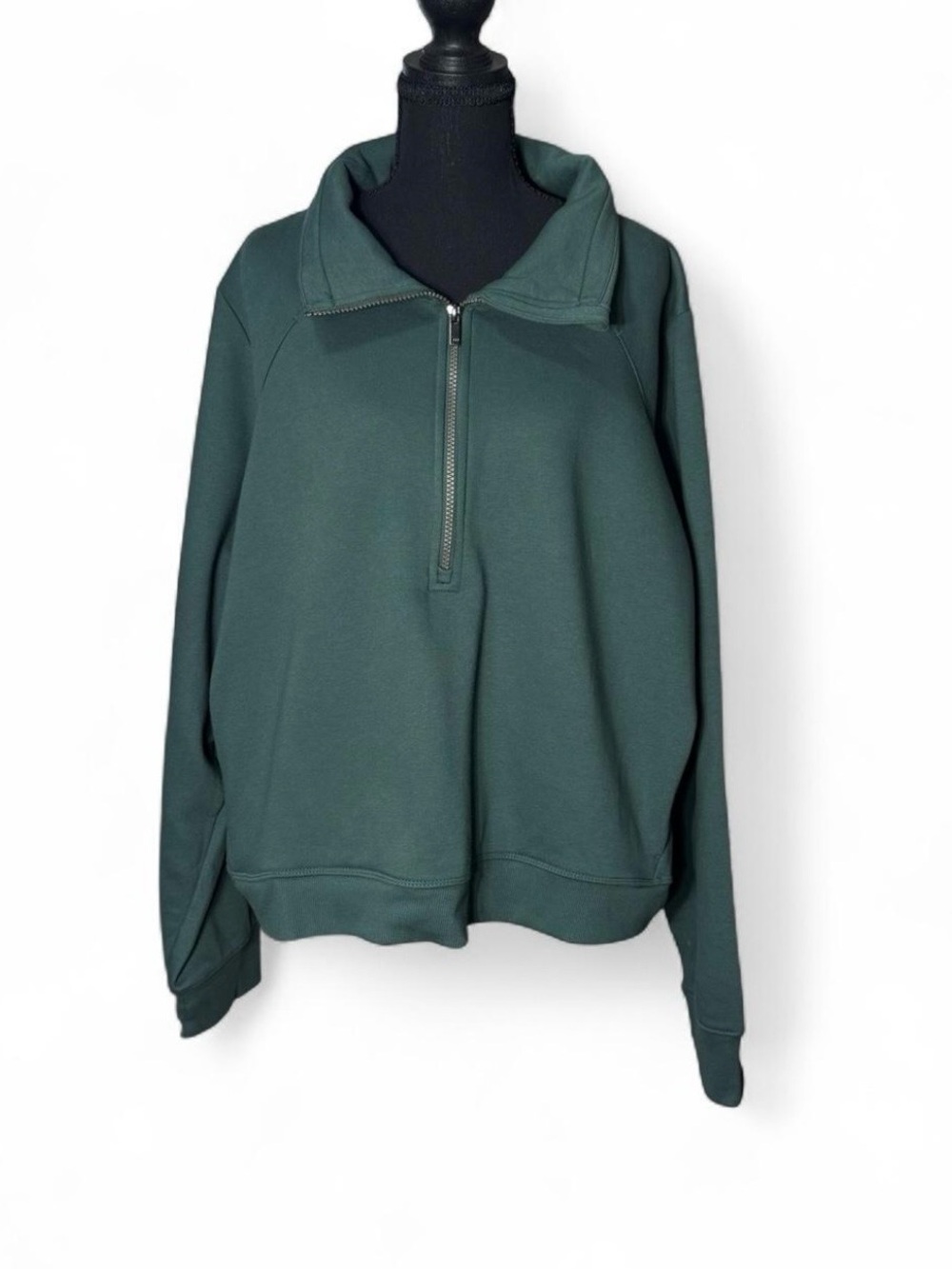 All In Motion Dark Green Half Zip Pullover Sweatshirt Womens plus Sz 3X NEW
